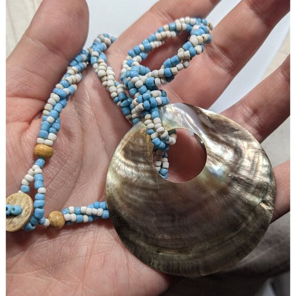 Vintage Beachy Mermaidcore Shell And Glass Bead Necklace - Picture 5 of 6